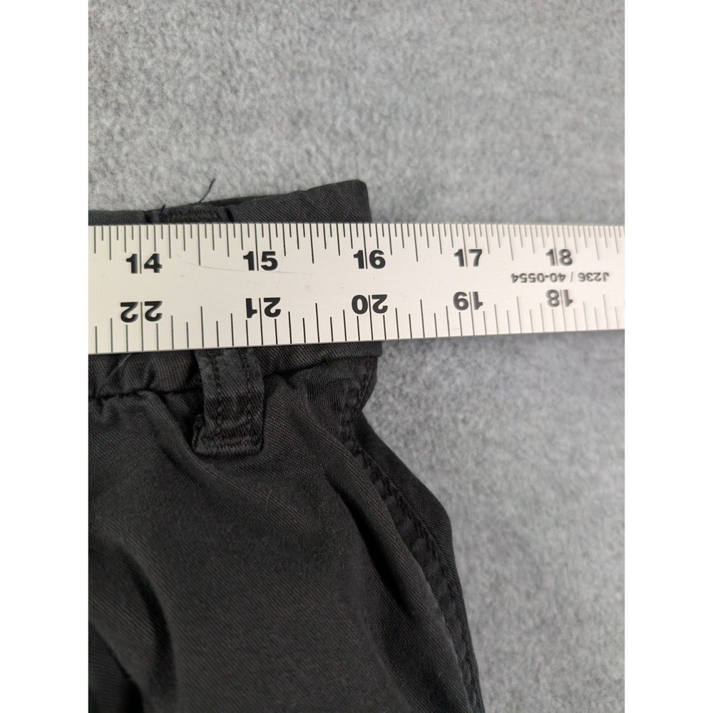 American Eagle Mid Rise Baggy Wide Leg Cargo Pants Raw Hem Womens 8 Black Grunge - Picture 8 of 10